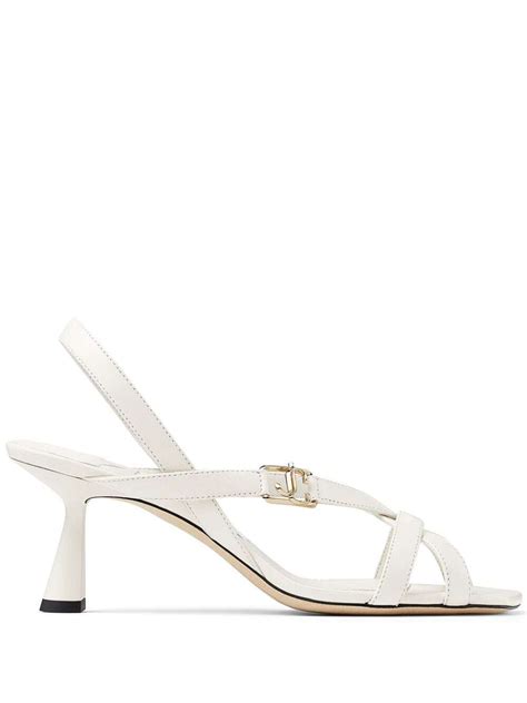 JIMMY CHOO Jess 65mm Leather Sandals Neutrals Editorialist