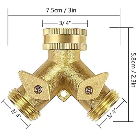 Garden Hose Splitter 2 Way Heavy Duty Brass Hose Y Splitter 34 Brass