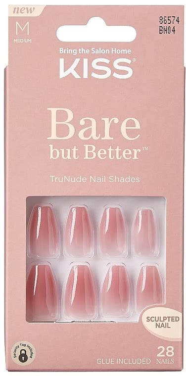 Kiss Bare But Better Nails Nude Nude False Nails Set With Glue