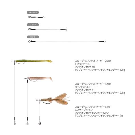 Nogales THROUGH DOWN SHOT LEADER 2cm-13cm - 【Bass Trout Salt lure