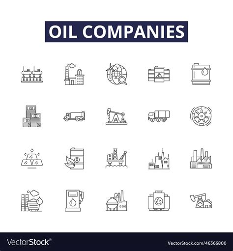 Oil companies line icons and signs Royalty Free Vector Image