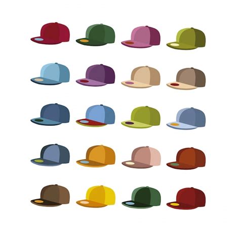 Colección de gorras multicolor Vector Gratis