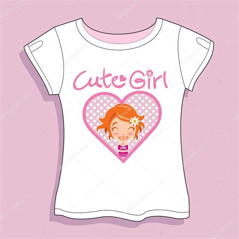 Cute Girl T Shirt Stock Vector Gardenproject