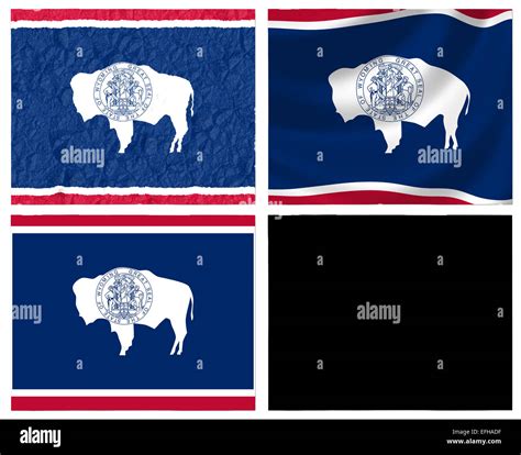 Us Wyoming State Flag Over Map Stock Photo Alamy