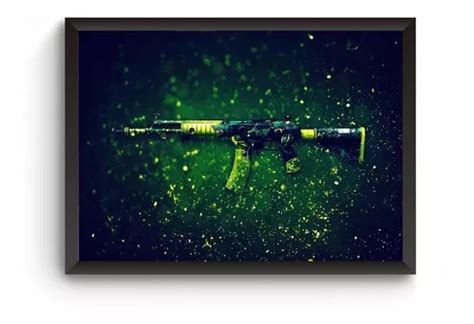 Poster Moldurado Csgo Galil Quadro A4 Parcelamento Sem Juros