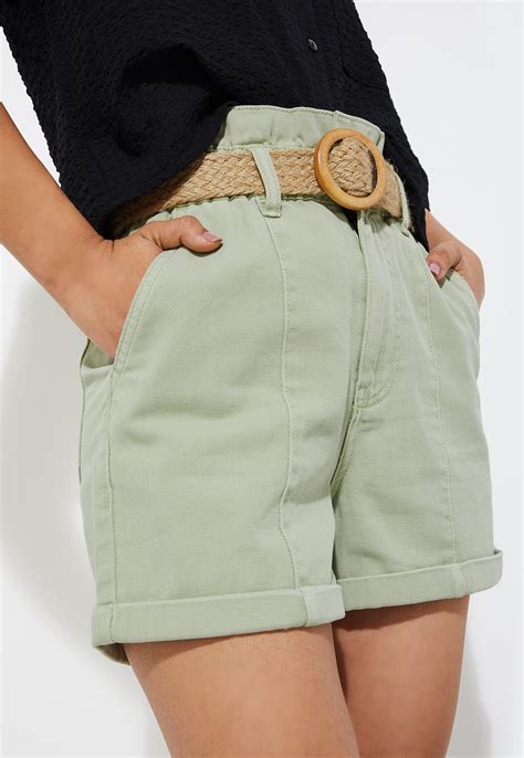 Buy Urb N Women Solid Paperbag Waist Shorts Online At Just Rs 899 0