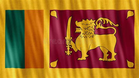 Sri Lanka National Flag Seamless Loop Animation Closeup Waving Stock