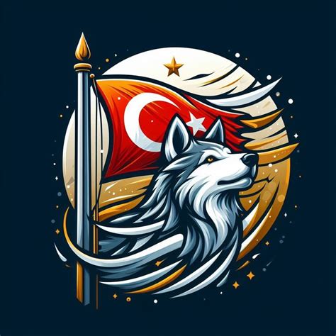 Bayrak Ve Kurt And Flag And Wolf Logo 2024 Bozkurt Bayrak