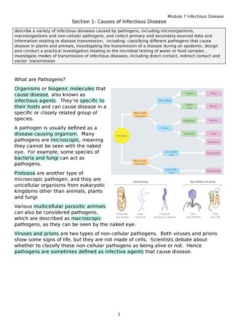 Hsc Biology Module Bioo Section Causes Of Infectious Disease