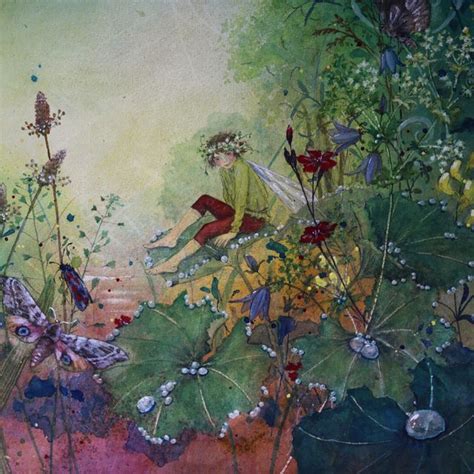 A Painting Of A Woman Sitting In The Middle Of Some Flowers And Plants