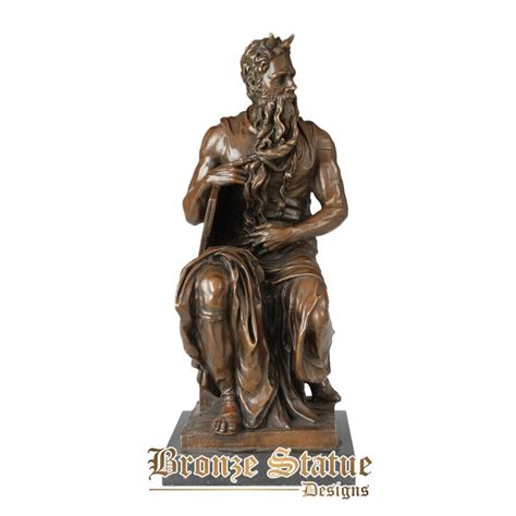 Moses with the ten commandments statue bronze replica by michelangelo ...