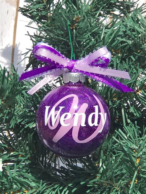 Personalized Christmas Ornaments Glass Ornaments Monogrammed Ornament Custom Ornament Vinyl