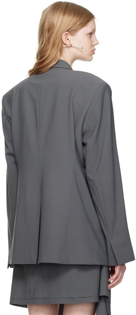 Ottolinger SSENSE Work Capsule Gray Double Breasted Blazer Ottolinger