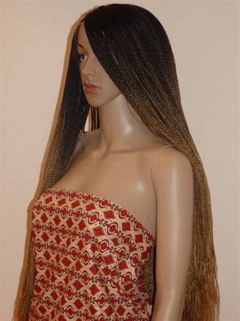 Handmade Ombre Box Braid Braided Lace Front Wig Off Black Blonde 1b