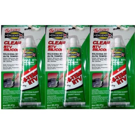 Sung Engenfix Clear Rtv Silicone Gasket Sealant X 3 Pieces Konga