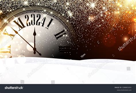 New Year 2024 Countdown Clock Over Stock Vector (Royalty Free ...