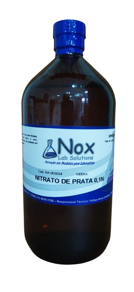 NITRATO DE PRATA 0 1N 1000ML Soluções Nox Solutions