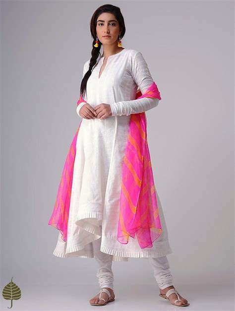 Buy White Murshidabad Handloom Cotton Kurta By Jaypore Online At