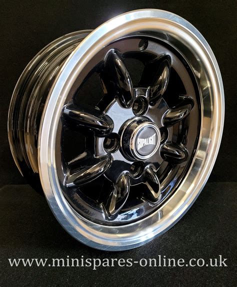 5x12 Black Polished Rim Superlight Deep Dish Alloy Wheel Rim Or Package For Classic Mini