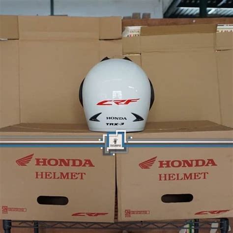 Jual Helm HONDA CRF Half Face Trail PUTIH TRX 3 TRX 3 TRX3 Helm FS Di