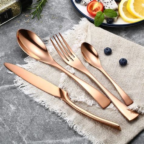 Royaluxe Rose Gold Cutlery Set Pcs Rose Gold Cutlery Rose Gold