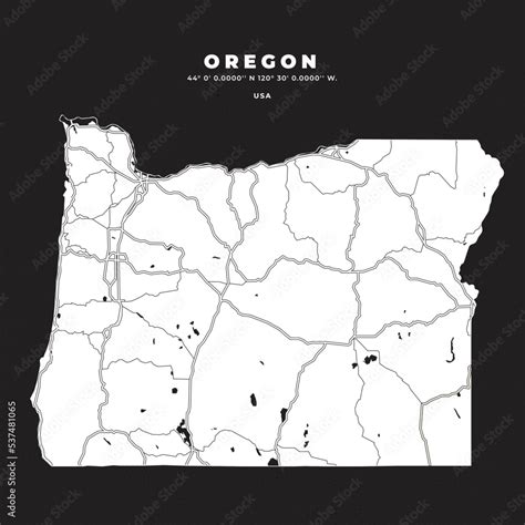 Oregon Map vector poster flyer Stock Vector | Adobe Stock