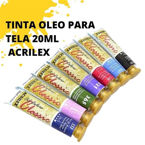 Tinta Para Pintar Tela - Tinta Oleo Para Tela Oil Colors Acrilex 20ml | Shopee Brasil