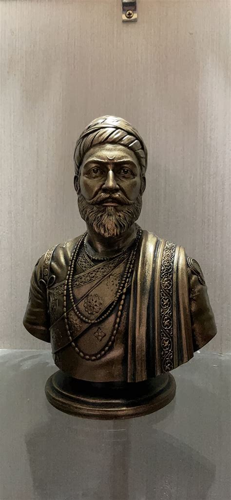 Silaii Chhatrapati Shivaji Maharaj Sculpture 8 Inch Antique Bronze Colour Home