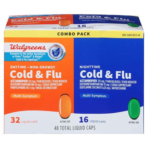 Walgreens Daytime And Nighttime Cold And Flu Liquid Caps Walgreens