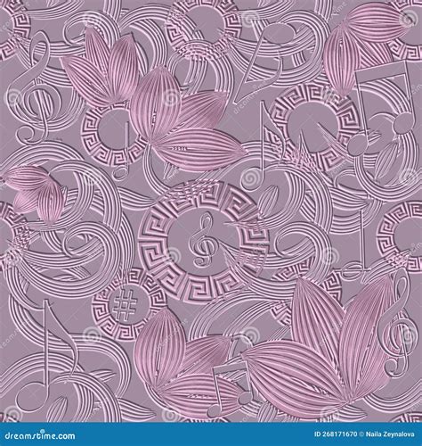 Textured Emboss 3d Wildflowers Pattern Floral Embossed Pink Artistic Background Modern Vector