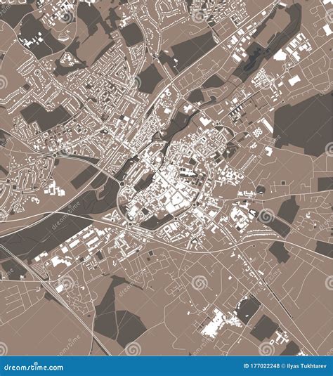 Map Of The City Of Canterbury Kent South East England England Uk