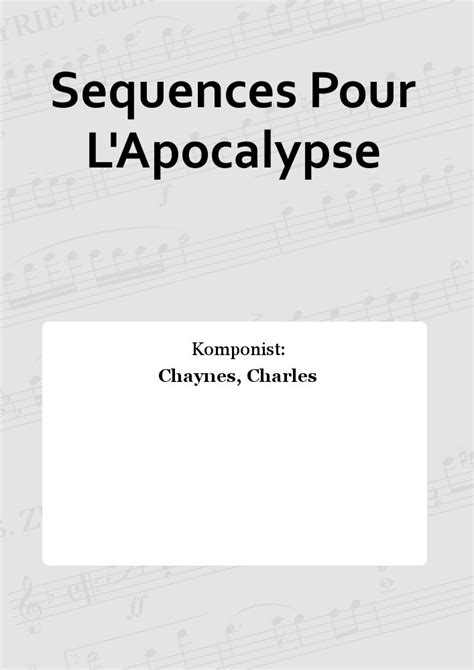 Sequences Pour L Apocalypse Blechbläserquintett Noten kaufen im