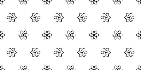 Premium Vector | Black white atom symbol seamless pattern