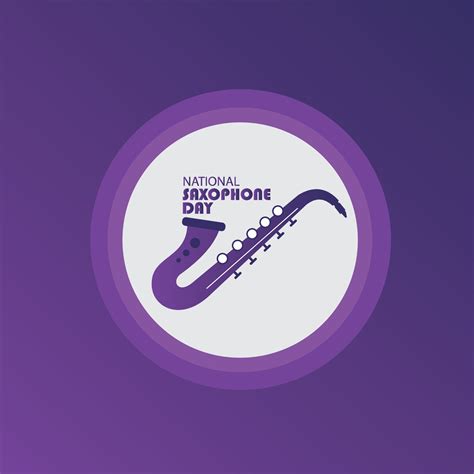 Vector Illustration National Saxophone Day Icon Saxophone Design