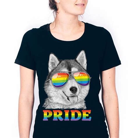 Siberian Husky Gay Pride Lgbt Rainbow Flag Sunglasses Lgbtq Shirt