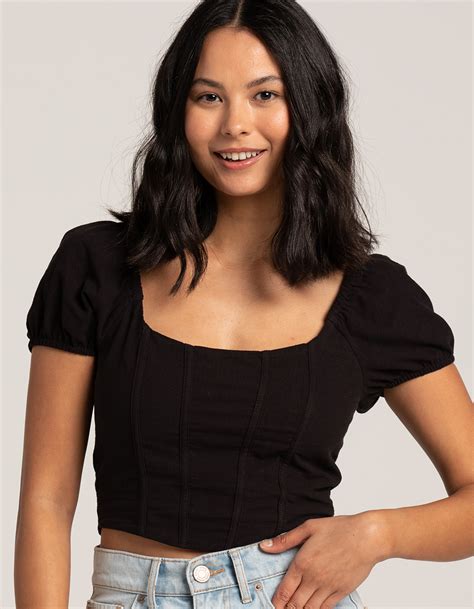 Rsq Womens Linen Corset Black Tillys