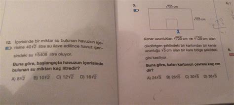 Acil Cozermisiniz S N F Matematik Sorusu Z Ml Olmas Ok Nemli