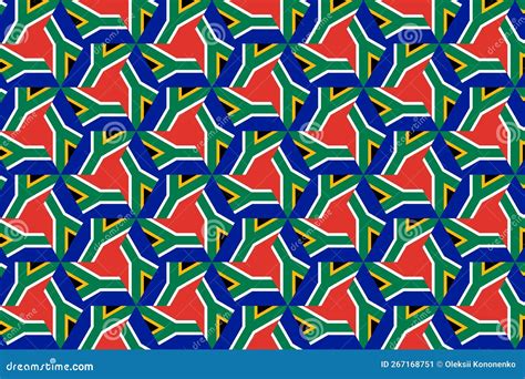 Geometric Pattern In The Colors Of The National Flag Of South Africa