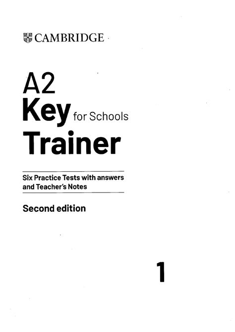 A2 Key For Schools Trainer 1 For The Revised 2020 Exam Six Practice