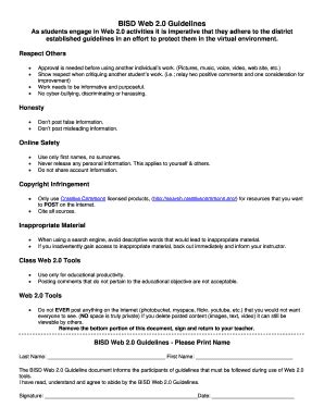 Fillable Online BISD Web 20doc Fax Email Print PdfFiller