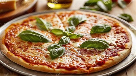 Italian Pizza Margherita Neapolitan Pizza With A Thin Crust Topped With Tomato Sauce