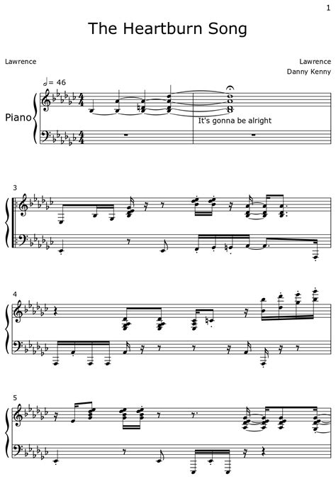 The Heartburn Song Sheet Music For Piano