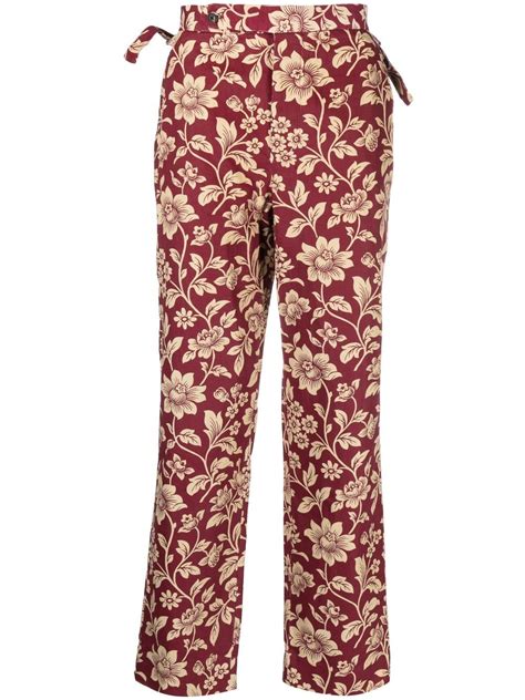 Bode Floral Print Straight Leg Trousers Farfetch