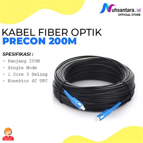 Jual Kabel Fiber Optik 200m SC UPC Cable Precon Dropcore Dropwire 200