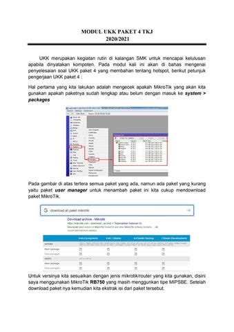 MODUL KONFIGURASI MIKROTIK PAKET 4 UKK TKJ By Diah Malasary Issuu