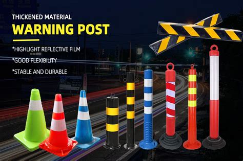 Reflective Warning Driveway Isolation Traffic Safety Plastic Base Pu