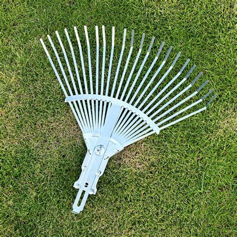 Stainless Steel Adjustable Garden Leaf Rake Heavy Duty Multi Purpose