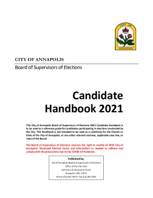 Fillable Online Candidate Handbook 2021 The Board Of Supervisors Of