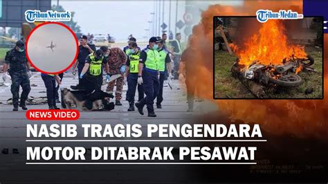 Tragis Nasib Pengendara Motor Ditabrak Jet Pribadi Yang Jatuh Di Jalan