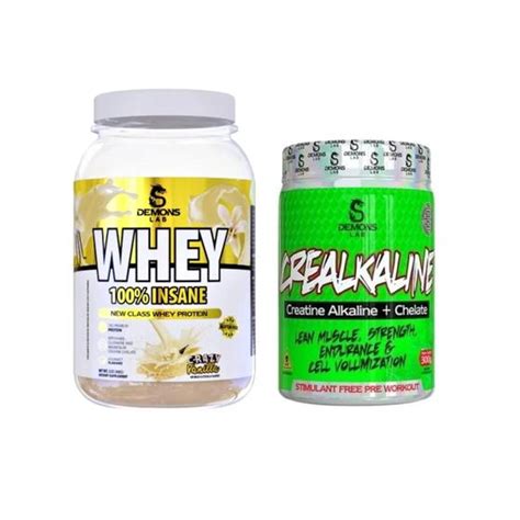 Kit Suplemento Whey Insane Crealkaline Creatina Chelato